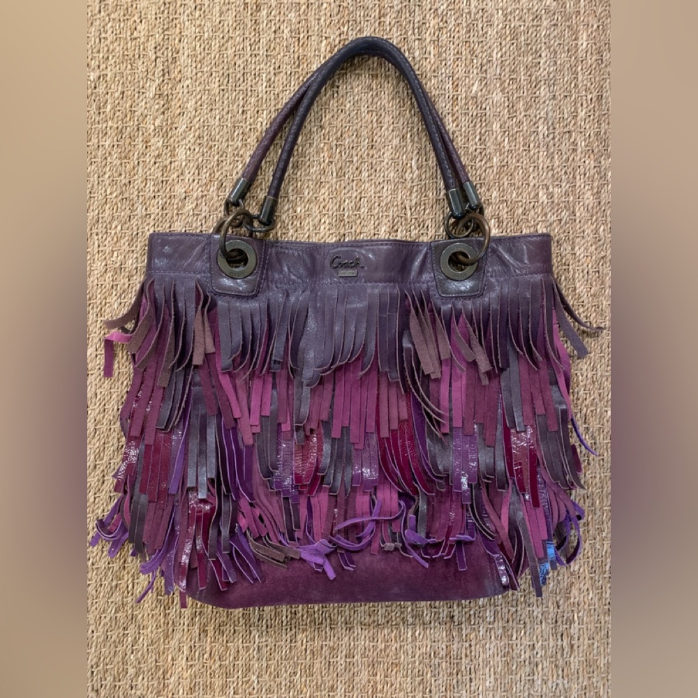 Coach Fringe Suede Boho Leather Purse